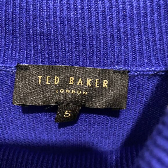 Ted Baker London Aavvaa Knitted Dress W/Ruched Side Detail, Blue. Size 5, US 12 - Picture 3 of 16